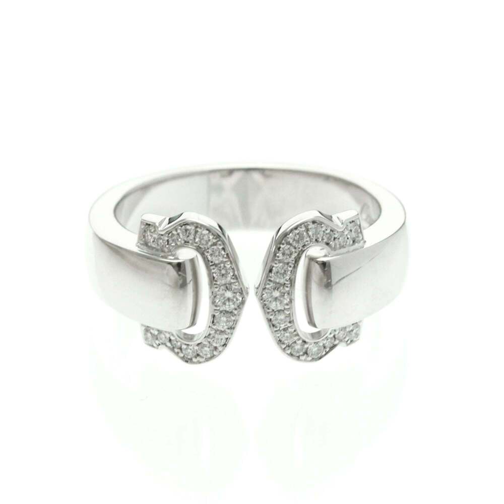 CARTIER 18k Silver Diamond 2C Ring